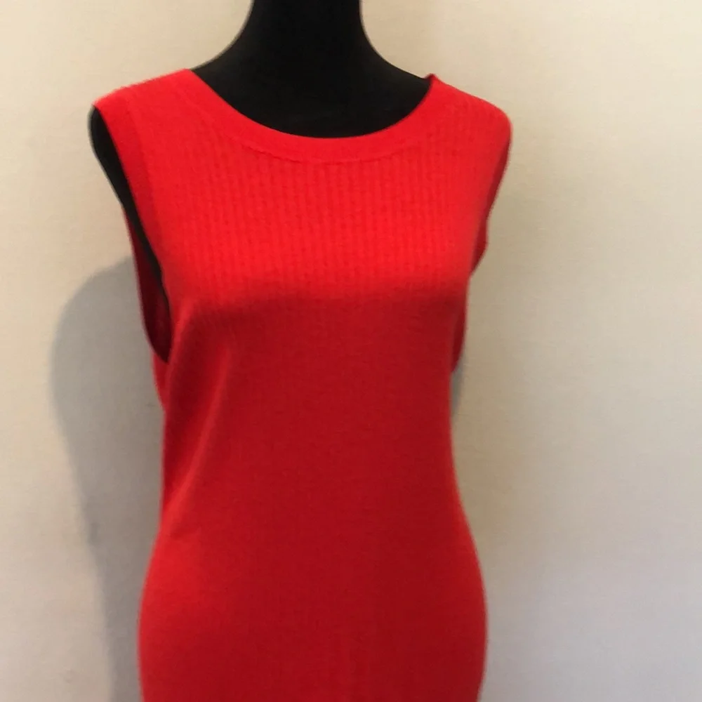 Banana Republic sleeveless red midi dress, XL TALL length - Picture 2 of 16